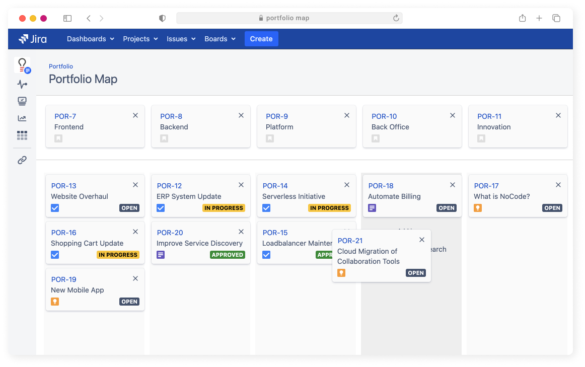 Portfolio Map Screenshot